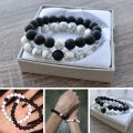 2Pcs Natural Stone Beads Distance Couple Bracelet Men Women Jewelry Gift. 