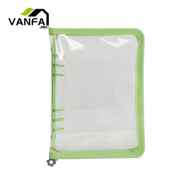 A5/A6 Diary Binder Flower Zipper Detachable Macaron Color Refreshing Waterproof 6 Rings School Stationery Clear Loose Leaf Notebook Cover for Student
