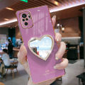 For Xiaomi Redmi Note 10S Cover with Makeup Mirror Shiny Plating Square Bumper Girls Phone Case Soft TPU Silicone Shockproof Protective Back Cover. 