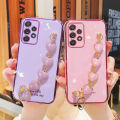 For Samsung Galaxy A53 5G Back Cover + 3D Love Heart Wristband Fashion Bracelet Ultra Thin Shiny Plating Bumper Phone Case Soft TPU Silicone Shockproof Protective Cases. 