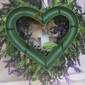 Heart Wreath Artificial Lavender Wreath Valentines Day Door Wreath for Front Door Wall Home Wedding Decoration. 