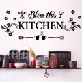 Kitchen Wall Decor Sticker Kitchen Quotes Bless This Kitchen Wall Decals Flower Art Removable DIY Vinyl Wall Stickers for Kitchen Dining Baking Room Bar Restaurant Home Decor.. 