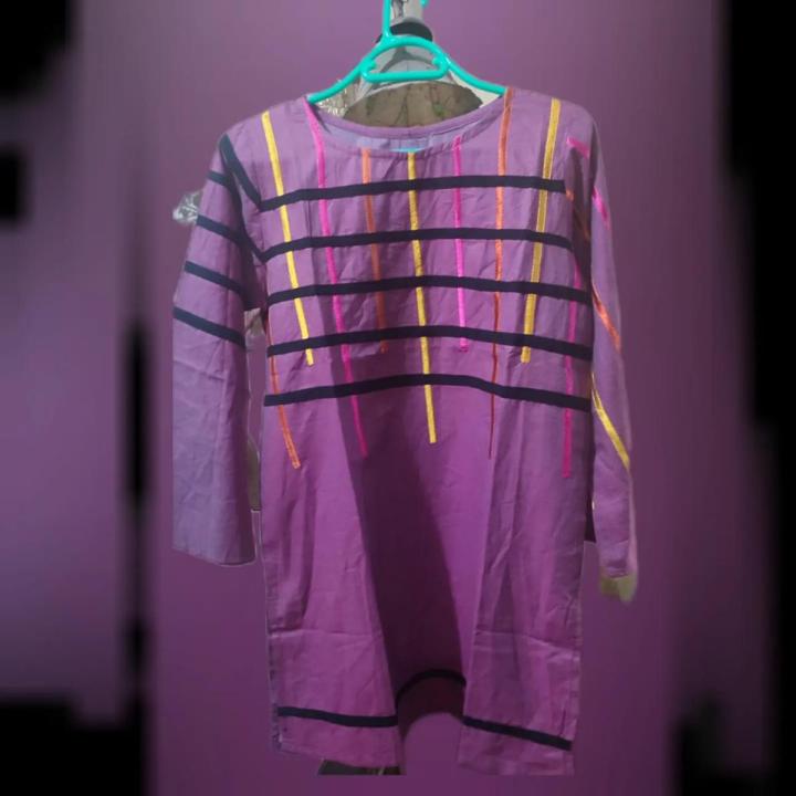 Stylish Short Kurti Women's Fashion Top Indian Ethnic Wear Slim Fit round Neck Cap Sleeve Blue White Pink Green Kameez