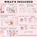 Aesthetic Scrapbook Kit(348Pcs), Junk Journal Kit with, Stationery(A). 
