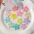 Children Star Shape Metal Snap Hair Clips Barrettes Girls Cute Hair Bobby Pins Hair Accessories Kids Candy Color Hairpins. 