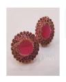 Floral Beads Earings (Hot Pink). 