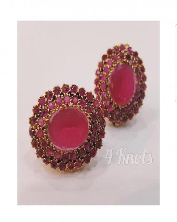 Floral Beads Earings (Hot Pink)