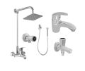 TurkPlast Bathroom Shower Set Wingo 204 Complete Shower Set High Quality Chrome Color. 