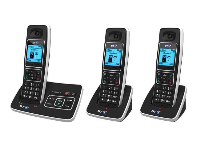 BT 6500 Trio (Set of 3) intercom plus PTCL Wireless landline Phone with Answering Machine and 06 Rechargeable Cells