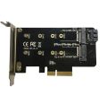 Dual M.2 PCI-E Adapter, M2 SSD NVME (M key) or SATA (B key) 2280 2260 2242 2230 to PCI-e x4 Expansion Card With Low Profile Bracket. 