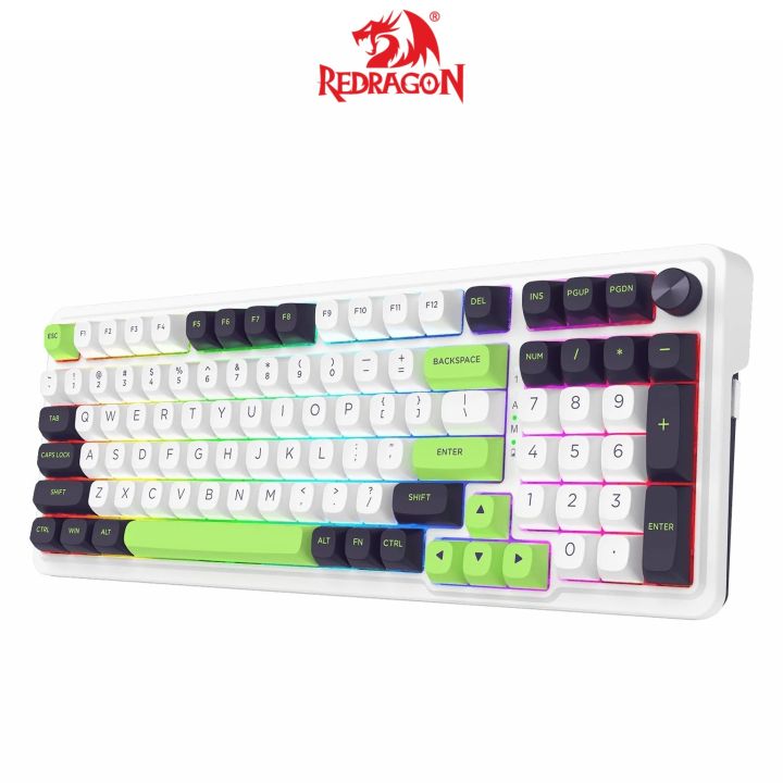 Redragon K686 EISA MAX 98 Keys Wireless Gasket RGB Gaming Keyboard 3-Mode Hot-Swap Socket, Dedicated Knob Control & Custom Linear Switch