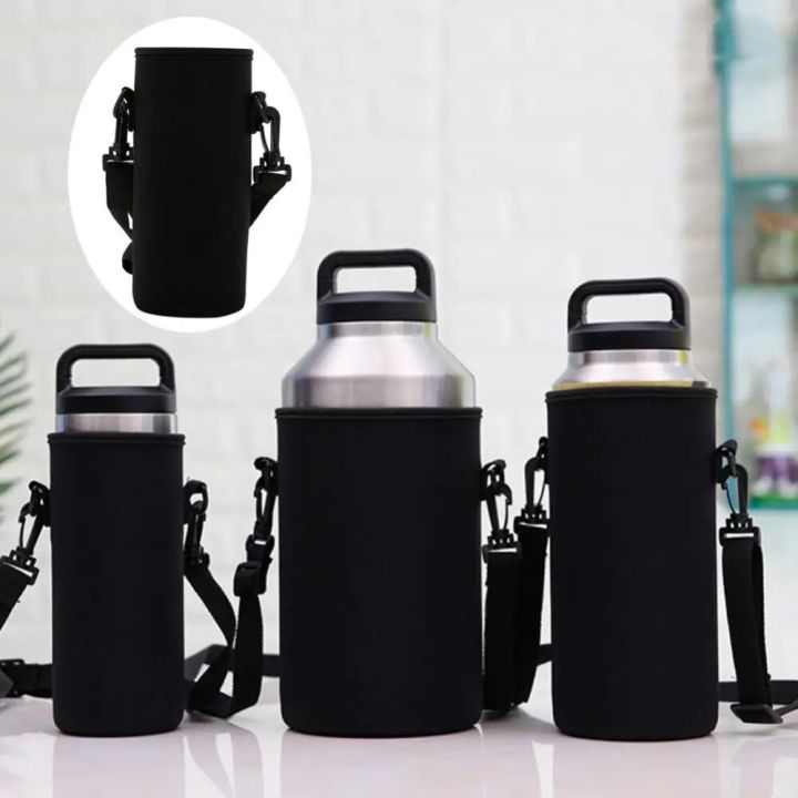 18oZ/36oZ/64oZ Thermos Bottle Cover Portable Double Water Bottle Carrier Soft Silicone Insulated Cup Cover Bag With Strap