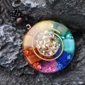 Orgonite Pendant Necklace Energy Generator Emf Protection Healing Crystal Sacred Geometry Chakra Necklaces Meditation Jewellry. 