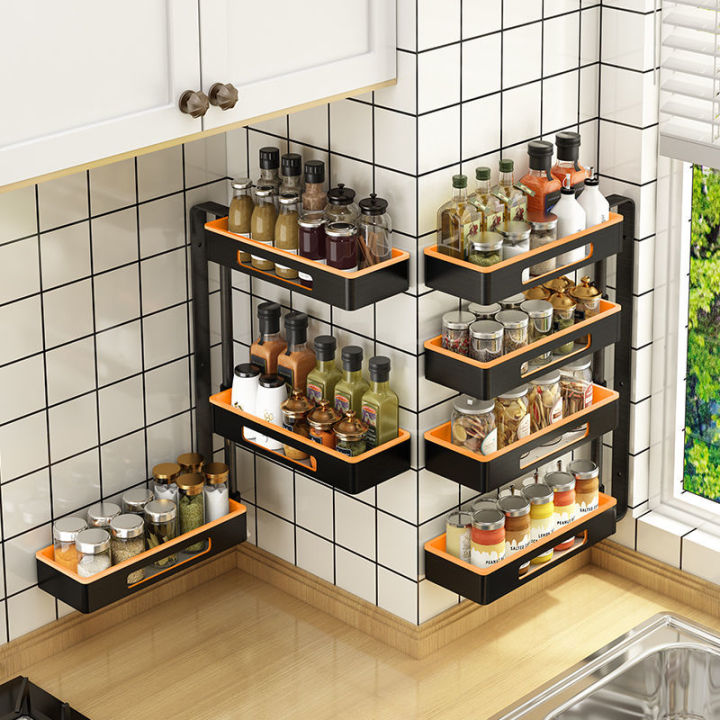 Spice Rack Wall Mounted Kichen Rack Organizer Shelf,2 And 3 Tier ...