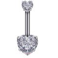Trendy Zircon Navel Ring -Belly Button Rings -Body Piercing Jewelry -Stainless Steel. 