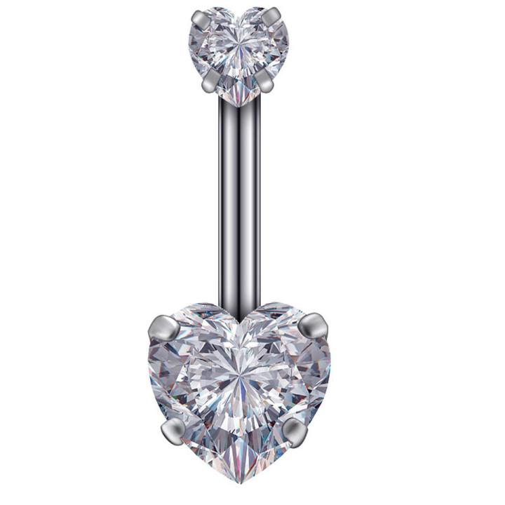 Trendy Zircon Navel Ring -Belly Button Rings -Body Piercing Jewelry -Stainless Steel