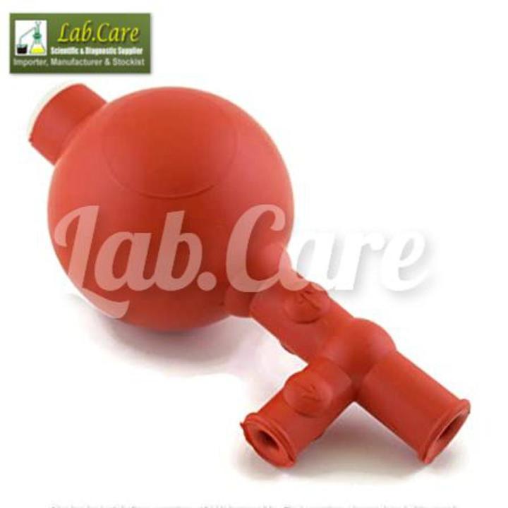 Science Equip Red Rubber Pipette Filler Bulb – 3 Valve Standard Size, 1 Piece