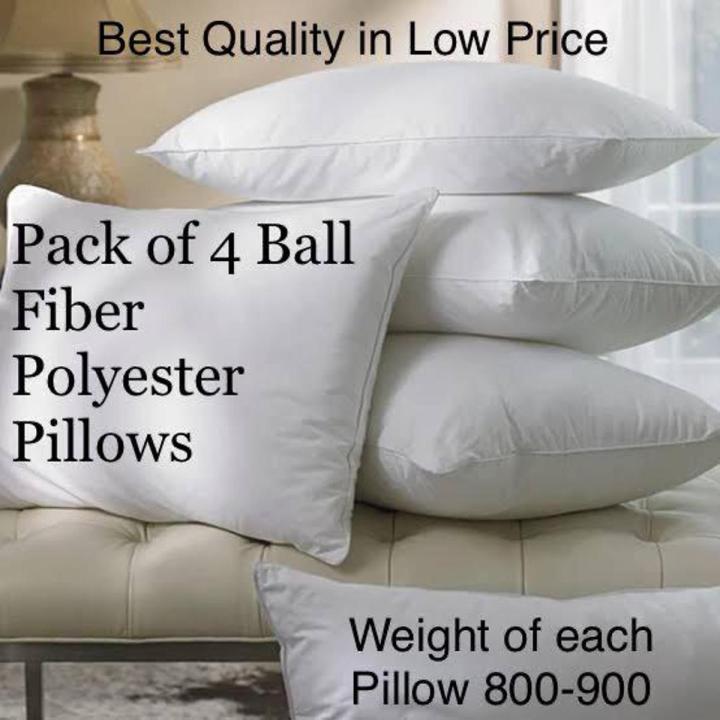 White Pillow (Pack of 4) _ Best Quality_ Pack Of 4 Pillows | Standard Size Pillow | High Quality - Filled With Korean Ball Fiber Polyester | Cooling, Luxury Pillow For Back, Stomach Or Side Sleepers-Each Weight of one Pillow is 650-800 gram
