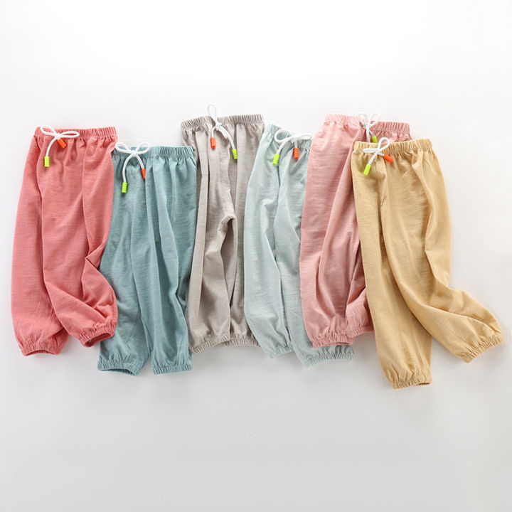Manufacturers wholesale bamboo cotton children's mosquito-proof pants, summer baby baby bloomers, boys and girls, summer mosquito-proof long pants