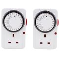 XHHDQES 2X 24-Hour Segmented Timer Switch-Energy-Saving Plug Timer Socket Kit-with Time Controller 3-Pin Plug UK Plug. 