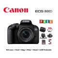 Canon 800D Kit Lens + Card + Pouch + Filter + Hoods + LCD Protactor. 