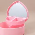 Heart-shaped Jewelry Box Pink Girl Heart Jewelry Storage Box Desktop Student Dormitory Love Mirror Make Up Organizer Box. 