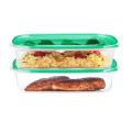 Pack of 2 Food Storage Containers With Lids Reusable Top Press Lock Lunch Box Great for Meal Prep 1000ml 1 Liter Each. 