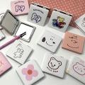 Manufacturers supply cute cartoon double-sided folding portable small mirror carry-on bag treasure cosmetic mirror LOGO pattern. 