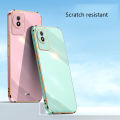 Biruiqu for VIVO Y02T / VIVO Y02 Back Cover Luxury 6D Plating Frame Shiny Bling Phone Pounch Soft Silicone Square Phone Case. 