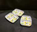 Melamine Rectangular Sauce Dishes small Bowls for Soy Sushi Dipping Appetizer Serving Dish for Sauces Compartment 2 Dish. 