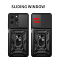 For Xiaomi Redmi 12 4G Case Hard Sliding Lens Protect Stand Holder Back Cover. 