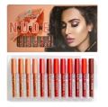12Pcs Matte Nude Liquid Waterproof Lip Gloss. 