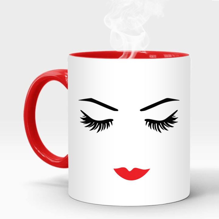 Beautiful Girl Face - Coffee Mug White  - Both Sides HD Printed, Ceramic 11oz Capacity, Fully Customized Best Gift,