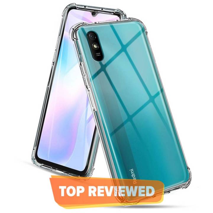 Redmi 9A Anti Shock Corner Bumper 1.5mm Air Bag Soft Transparent Panda Jelly Cover U1