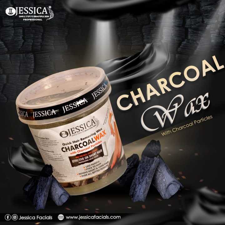 Jessica Quick Hair Removing Charcoal Wax For Face & Body - 1000gm (Strip Wax)