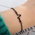 Simple Heartbeat Adjustable Chain Bracelet Ecg Model Chain Charm Bracelets For Women Men Fashion Jewelry. 