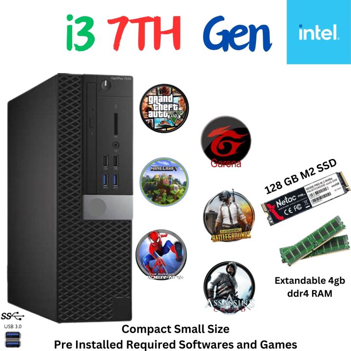 Desktop PC with core i3 7th generation 4gb ddr4 Ram / 128 M2 SSD