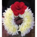 1 pair Artificial Hand Gajra  offwhite with velvet Flowers #-14g1BB. 