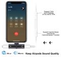 For iPhone headphone 2 in 1 dual Jack connector and Adapter Lightning to lightning Earphone Audio Convertor for headphones and AUX cable charger. 