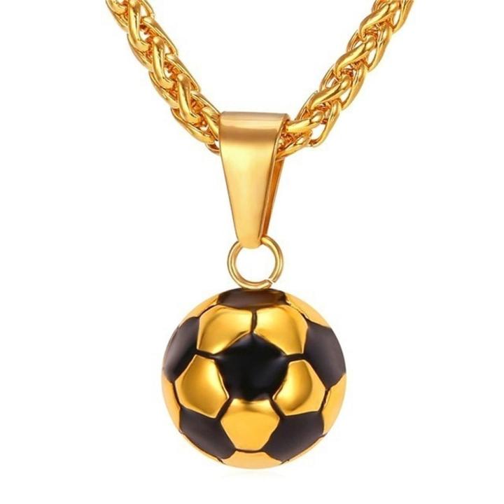 Sports Product Football Necklace With Steel Chain Necklace Football Boy's Necklace For Men