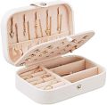 Leather Jewellery Organizer Box with Zipper ,Hair Accessories Leather Jewellery Organizer Box with Zipper | Ear Rings & Necklace_Bracelets Holder | Small Jewelry Box Vanity Hanger Stand Velvet. 