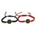 Red Cord St Benedict Bracelet - San Benito Bracelet or Mexican Bracelets for Men and Medalla de San Benito St Benedict Medals. 