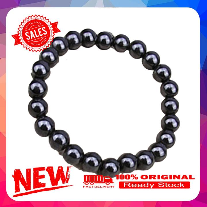 【Hot demand】Black Round Magnetic Stone Bracelet Fashion Unisex Health Care Bangle Jewelry