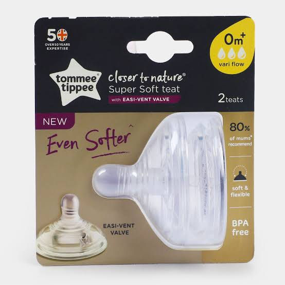 Tommee Tippee Variflow Teat 2-PK 0m+ Tommee Tippee Nipple 0m+ Tommee Tippee Teats 0m+ Vari Flow pack of 2 TOMMEE TIPPEE NIPPLES