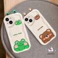 For Infinix Smart 6 5 7 6Plus Hot 30 10 8 12 20 11 9 Play Hot 30i 9 8 10Lite Note 12 G96 Cute Animal 3D Doll Ear Sweet Cat Little Bear Frog Case Cartoon Couples Wavy Curved Edge Soft Cover. 
