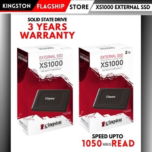 Kingston External SSD 1000/2000 GB USB 3.2 Gen 2 External SSD Drive - 3 Years Warranty