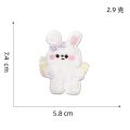 Self Adhesive Cartoon Fluffy Rabbit Patches Embroidered Cute Stickers for Scrapbook Phone Case Decoration DIY Clothes Badge. 