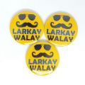 Larky Wale Badge With Mustache & Glasses Logo Set In a Beautiful Larkay Walay Yellow & Black Color Badges Perfect For Wedding Ceremony Mehndi, Barat, Valima. 