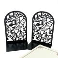 Black White Hummingbird Silhouettes Nature Inspired Metal Metal Bookends Bookcase Accessories for Home Decor Reading Nook Essentials Bird Lovers Gift Idea Office Organization. 
