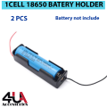 3.7V 18650 Battery Case Cell Holder Single Cell For Rechargeable Li-ion Battery Storage with Spring. 